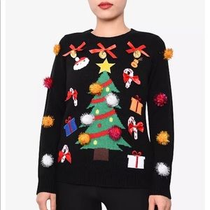 Planet Gold Embellished Christmas Sweater